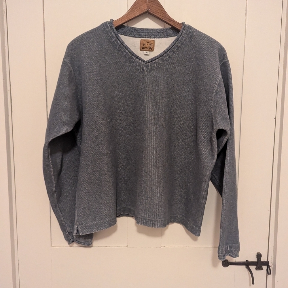 💙 🩶 ALPS Shirt Crop Top M Oversized hipster lagen look Cotton Preppy VTG